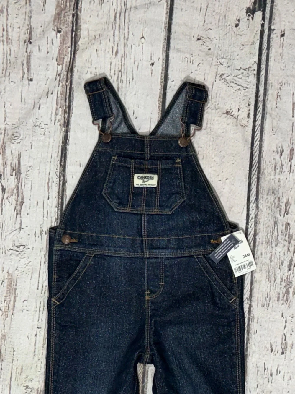 Oshkosh B'Gosh Blue Denim Overalls Size 24 Months New Kid Jeans